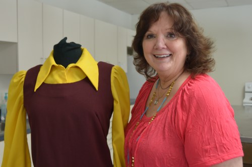 shirley and cheerleader uniform 4-2-2014 1-54-37 PM