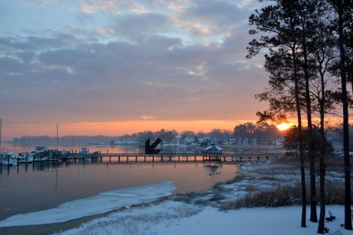 Not a recent photo, but the only one I have of the entire walkway. The arrow is where I was when my phone drowned.
